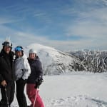 Steve, Kerry and Tracey with Mt MCKay and Feathertop
