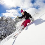 Emily Bamford, Olympic Athlete enjoying a powder day