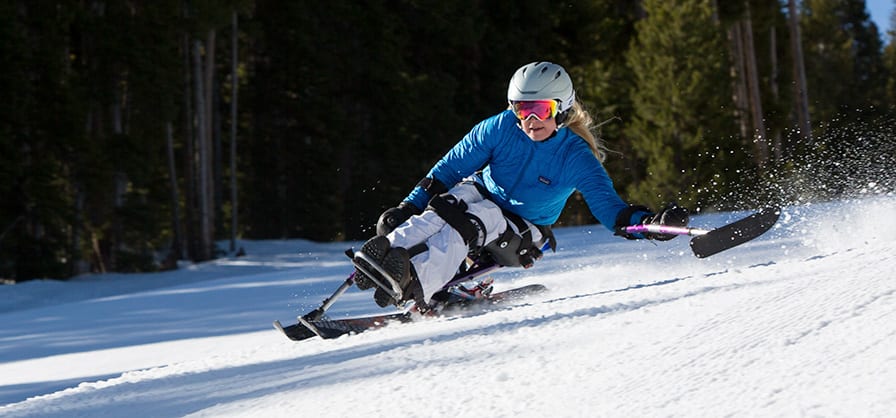 The Aussie sit skier showing Aspen Snowmass what spirit is about
