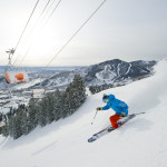 Man skiing, Park City, Utah.