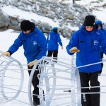 Putting out the ski racks ready for first guests at The Remarkables