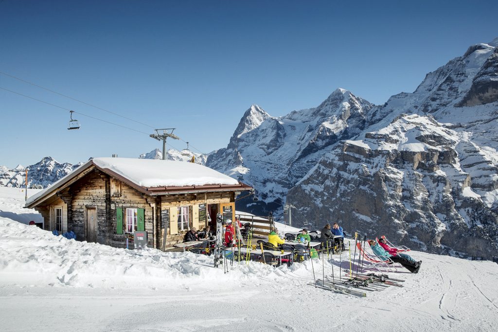 Skifahren, Schilthorn in Jungfrauregion
