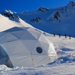 First Tracks Alpine Heli Camp geodesic dome Photo Geoff Marks
