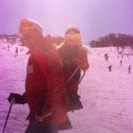 Angela and her Dad skiing when she was a baby