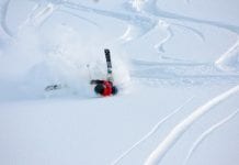 When freeskiers and boarders shoot themselves in the foot woman crashing ski
