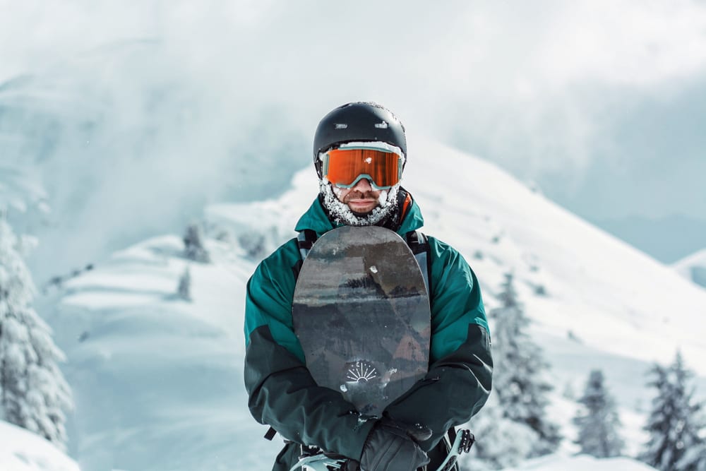 snowboarder helmet