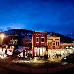 corner of main st and heber ave at night