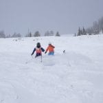 Kate and Dad shredding powder at Jackson Hole this year