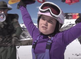VIDEO: The hysterical father forcing his kids to ski