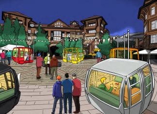 Telluride launch gondola “dining cabins” for a pandemic ski season mountain village dining cabins