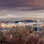 Moring,Sunrise,Over,The,City,Of,Boise,Idaho,With,Snow