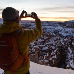 Couple at Sunset Point in Bryce Canyon National Park, Utah January 2017