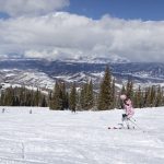 Skiing the pistes at Snowmass.