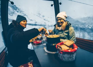 Fondue in a ski gondola in Switzerland? Why yes, you can