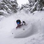 Downhill skiing with heavy powder at Shames Mountain Ski Area, Terrace BC