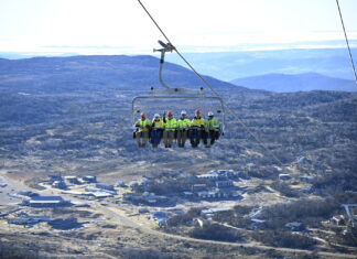 New Mt Perisher 6 chairlift takes a test run with the local team