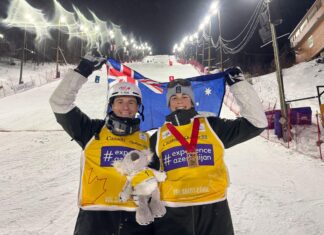Australia takes gold and silver as Jakara Anthony and Matt Graham claim moguls yellow bib