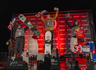 Snowboarder Scotty James wins his fifth LAAX Open FIS World Cup halfpipe
