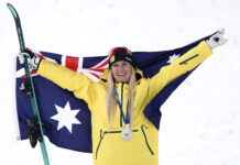 Danielle Scott lands the silver medal for aerial skiing at Winter Olympics